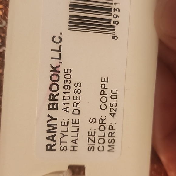 NWT Ramy Brook Hallie Sparkle Dress in Copper, Size S - Picture 3 of 7